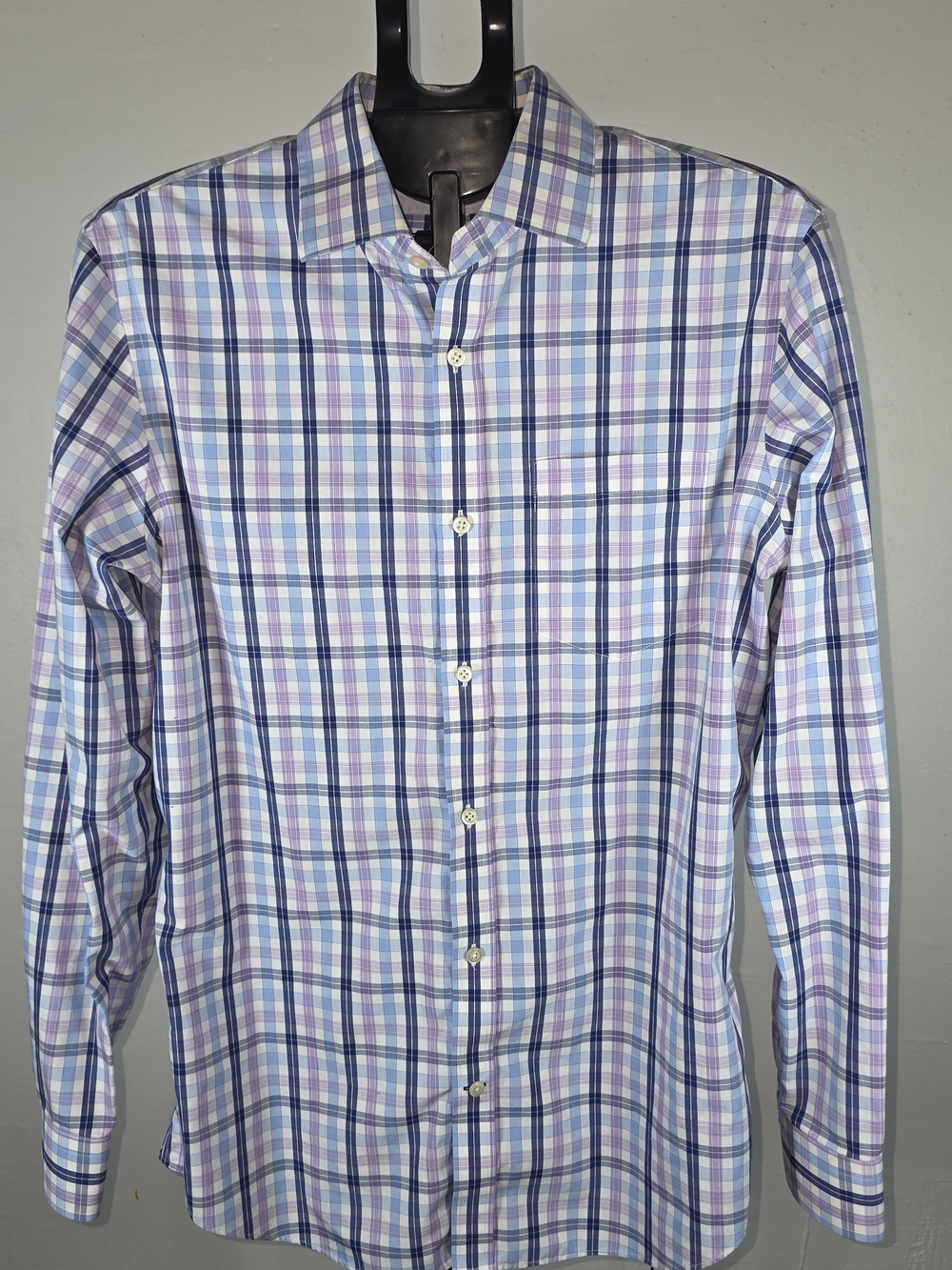 Banana Republic Blue and Purple Plaid Dress Shirt